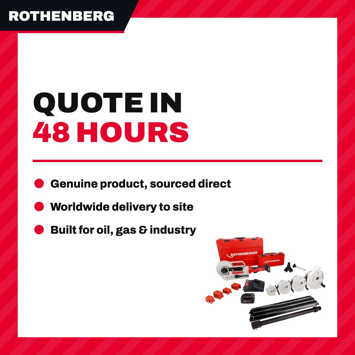Rothenberger ROBEND – Battery-Operated Bending Machine For Bending Various Tubes. Tool-Free Presetting Of The Bending Angle Automati