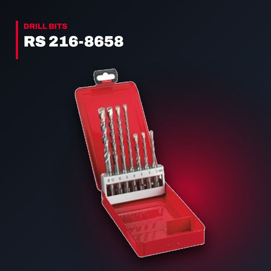 Rs Pro 216-8658 – 7-Piece Sds Drill Bit Set For Masonry – 12Mm Max, 5Mm Min