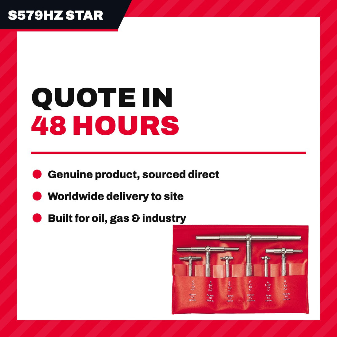 S579Hz Starrett, L.S S579HZ – Gauge – Telescoping Type, 0.3120-6.0000 In Range