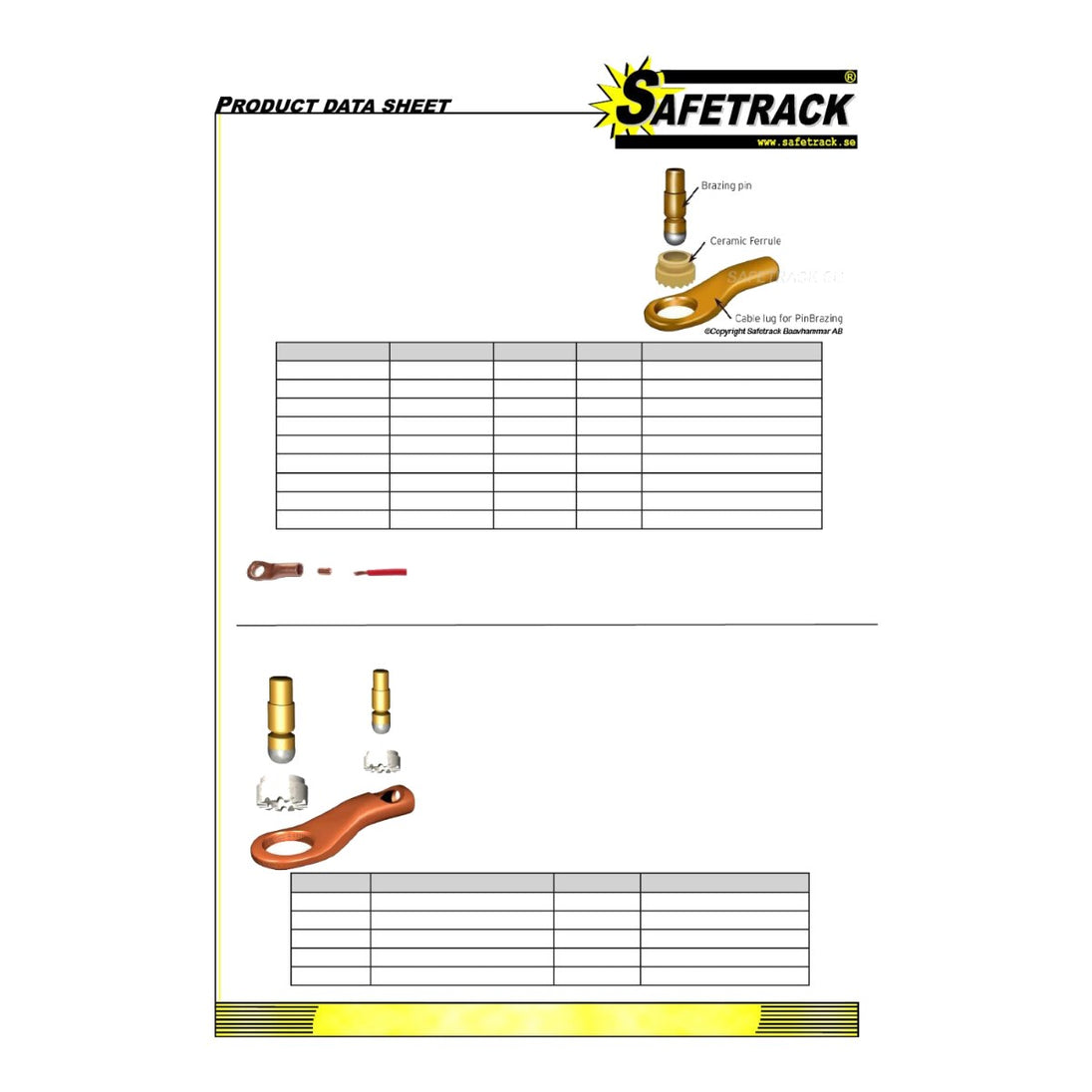 Safetrack 10381 – Mb Direct Brazing Pin – Lug For 10Mm2 Cable And Ceramic Ferrule