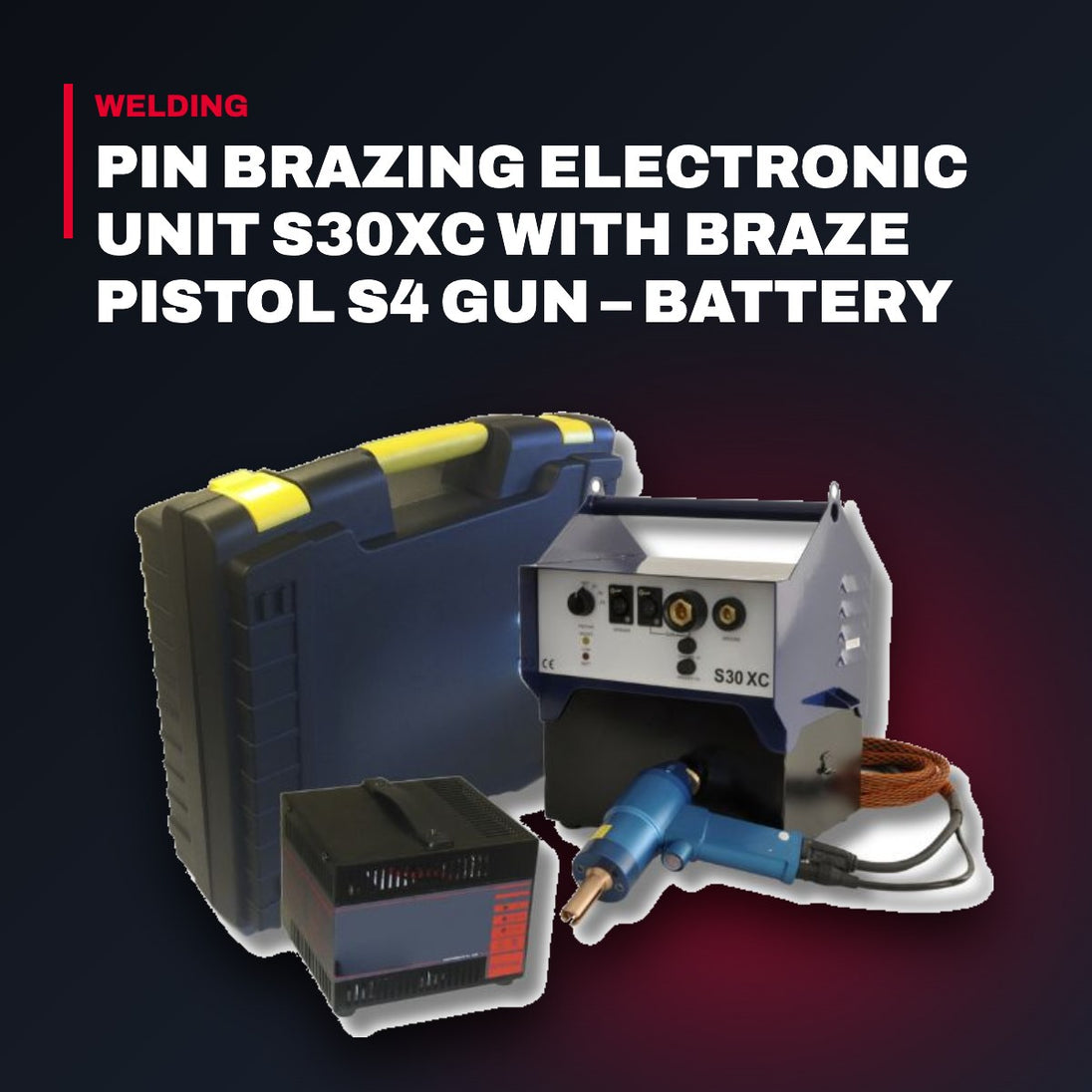 Safetrack 9308CP – Pin Brazing Electronic Unit S30Xc With Braze Pistol S4 Gun – Battery Case, Battery 36V Dc