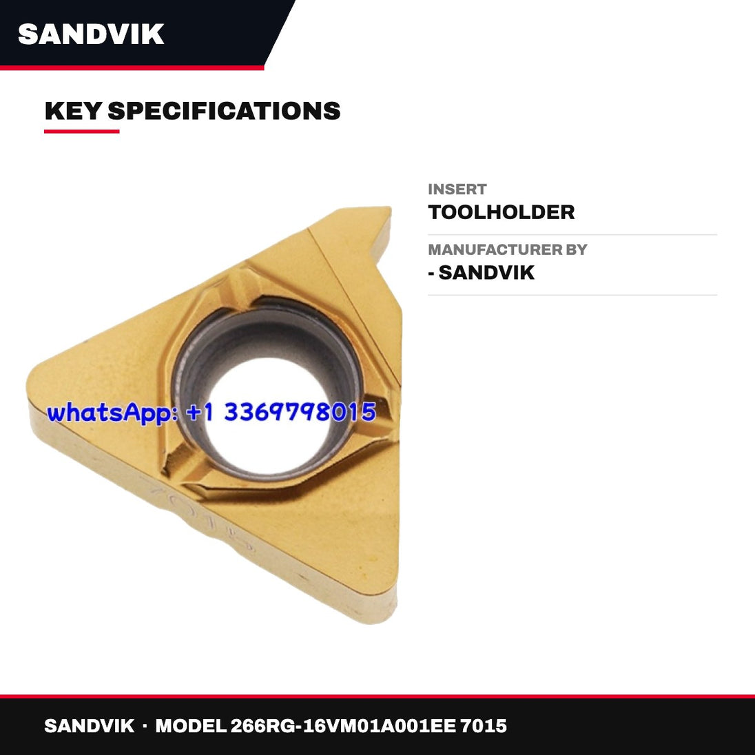Sandvik 266RG-16VM01A001EE 7015 – Insert – Toolholder