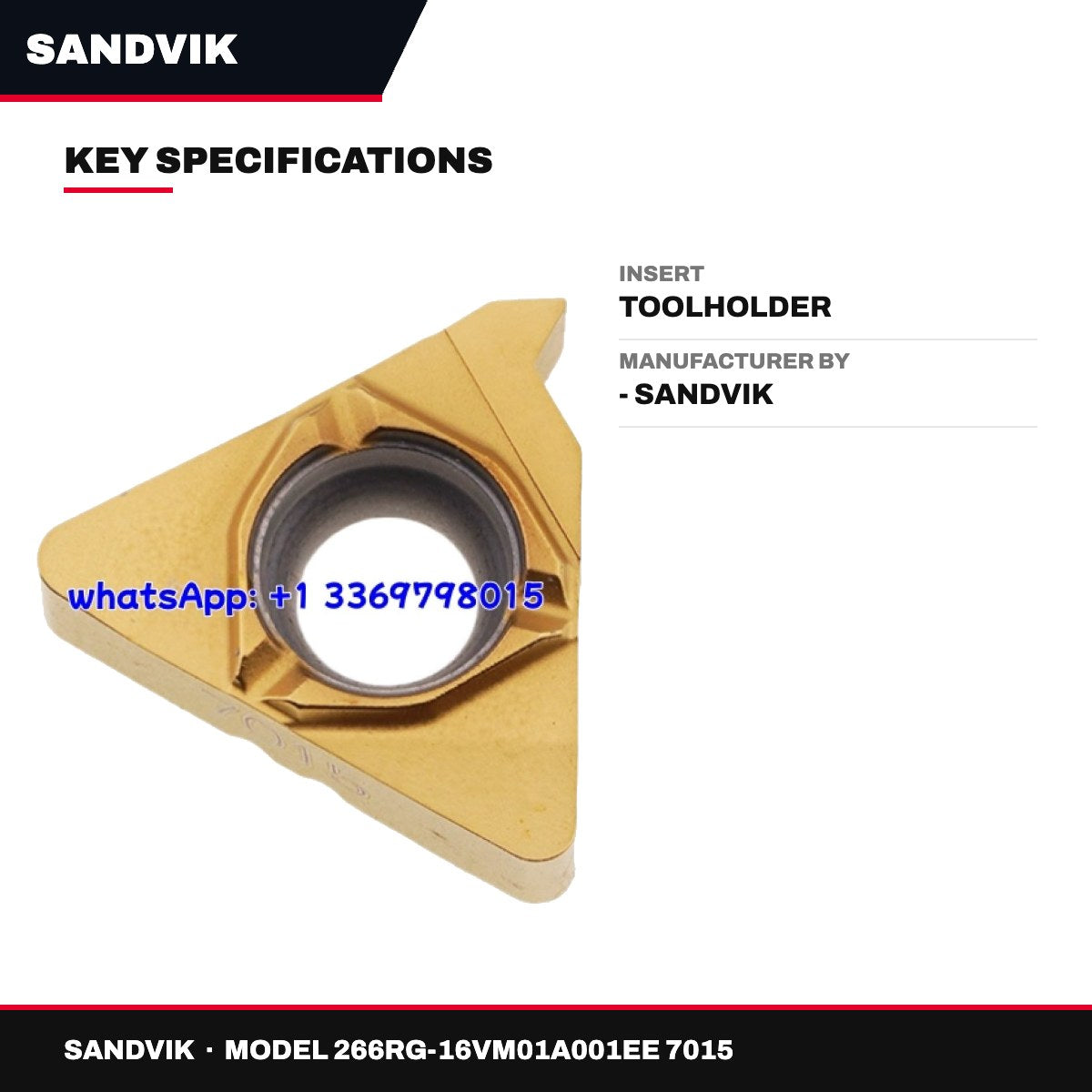 Sandvik 266RG-16VM01A001EE 7015 – Insert – Toolholder