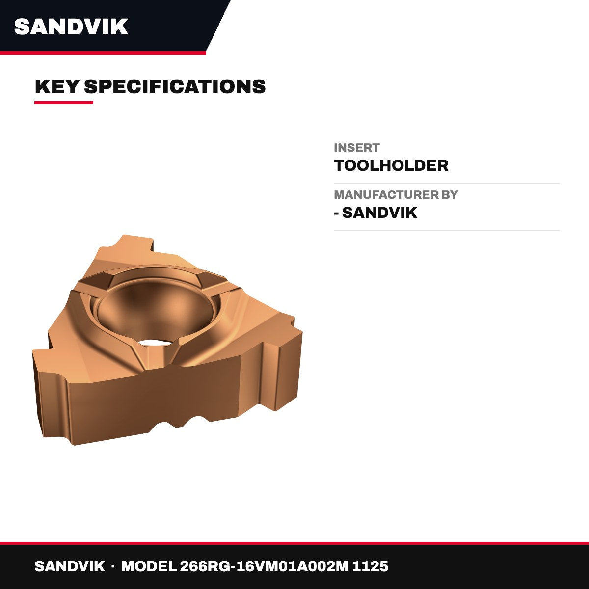 Sandvik 266RG-16VM01A002M 1125 – Insert – Toolholder