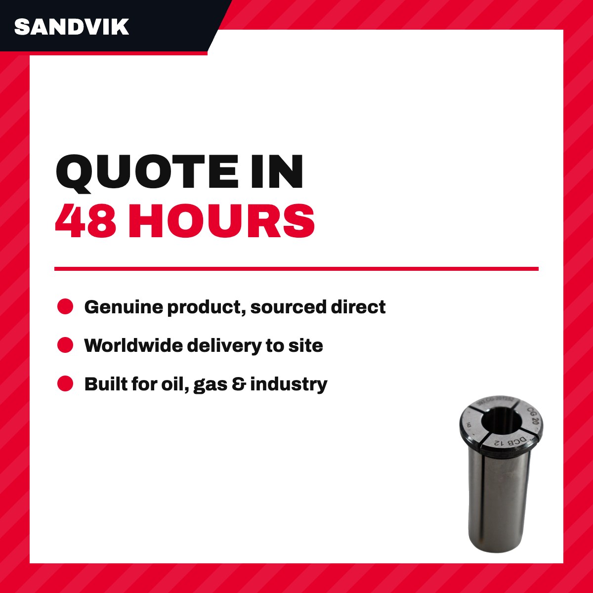 Sandvik 393.CG-20 – Cylindrical Sleeve For Hydraulic Membrane Chucks
