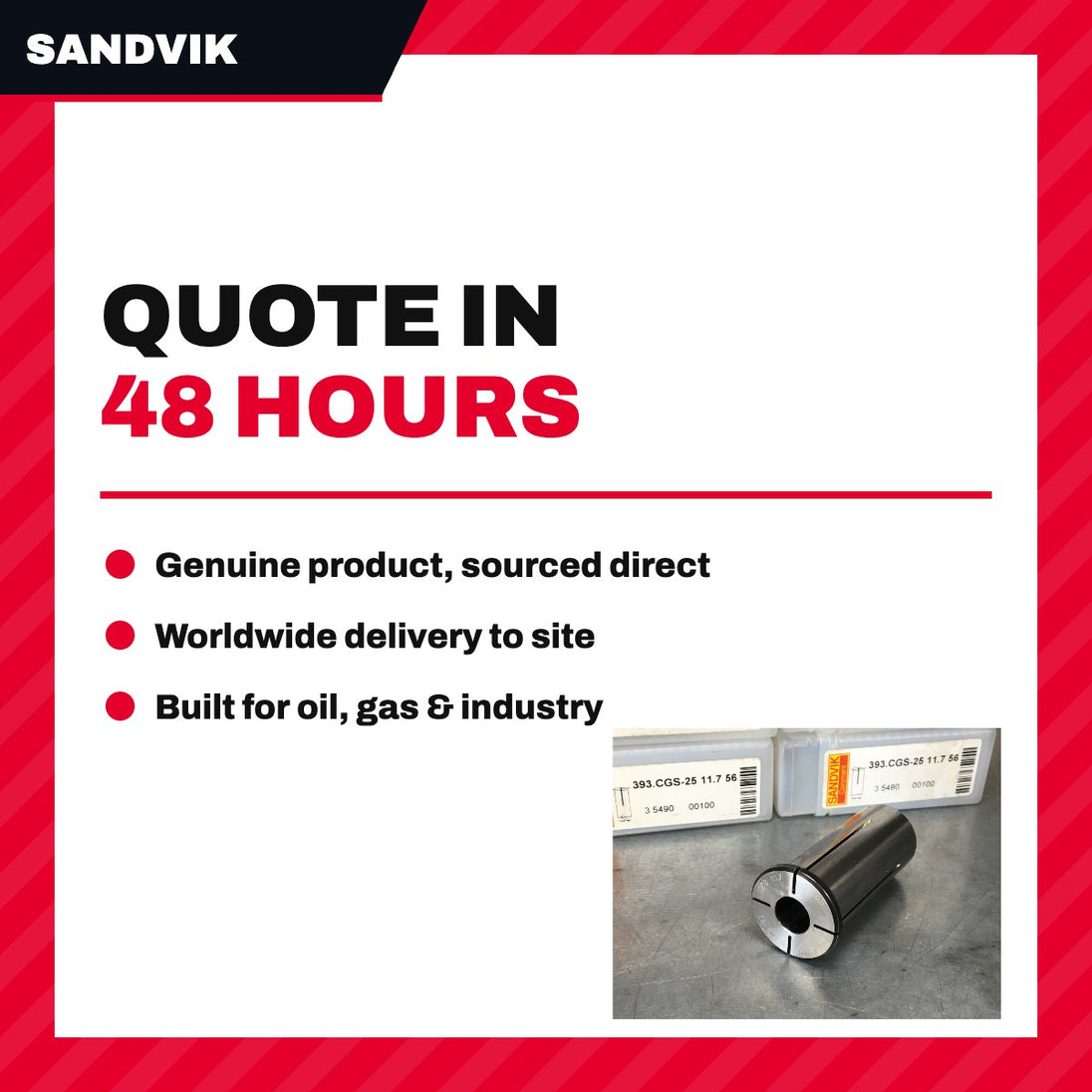 Sandvik 393.CGS-25 – Cylindrical Sleeve For Hydraulic Membrane Chucks