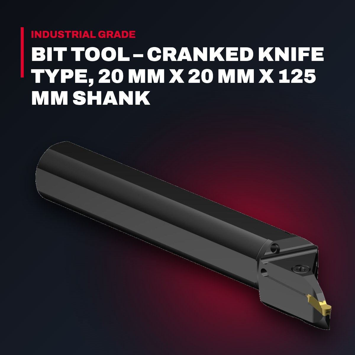 Sandvik – Cranked Knife Bit Tool, 20 mm X 20 mm X 125 mm Shank