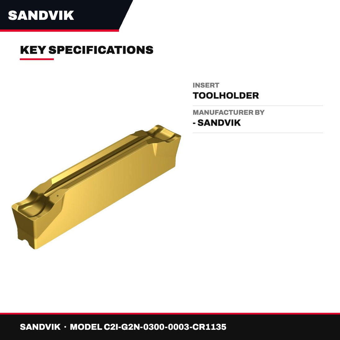 Sandvik C2I-G2N-0300-0003-CR1135 – Insert – Toolholder