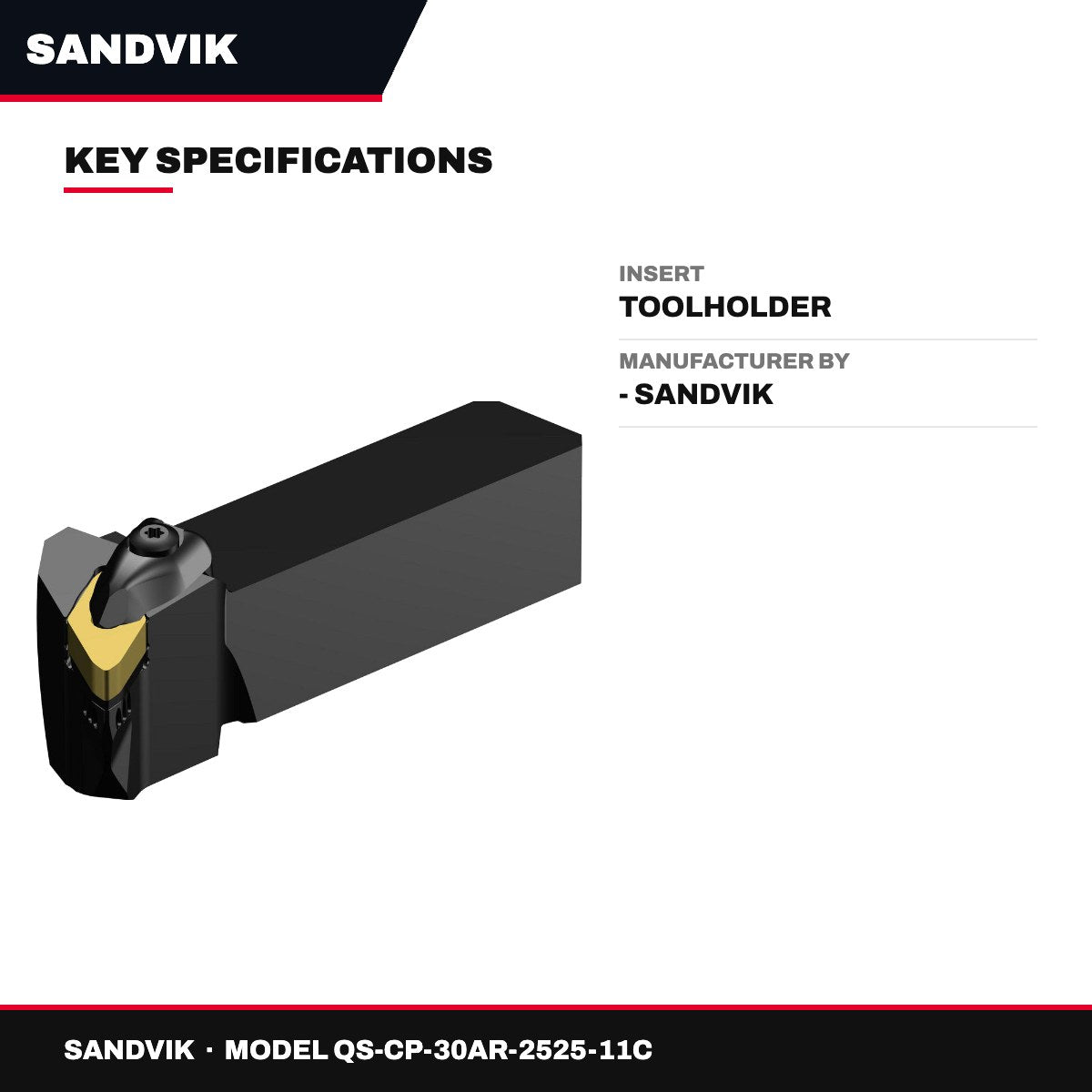Sandvik QS-CP-30AR-2525-11C – Insert – Toolholder