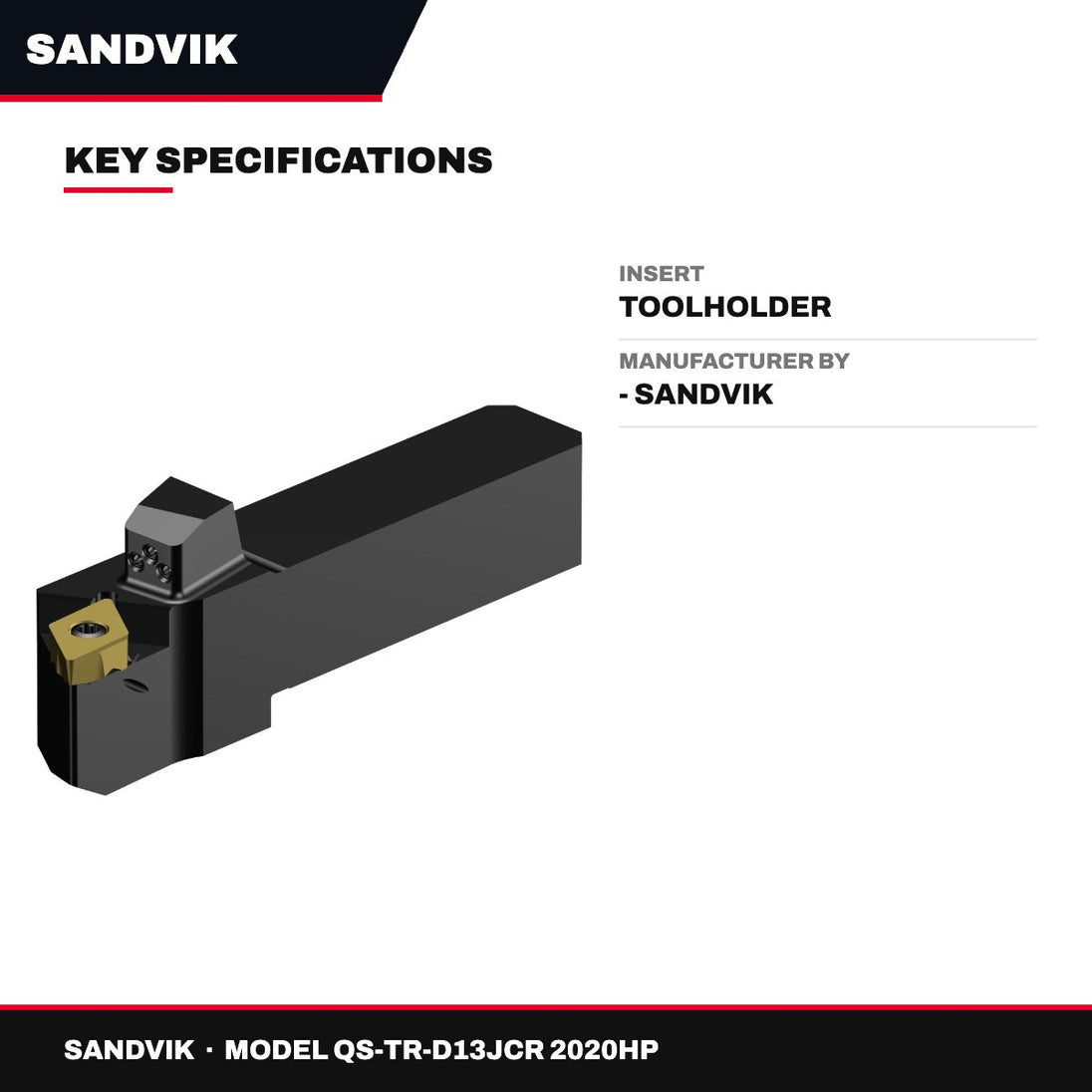 Sandvik QS-TR-D13JCR 2020HP – Insert – Toolholder