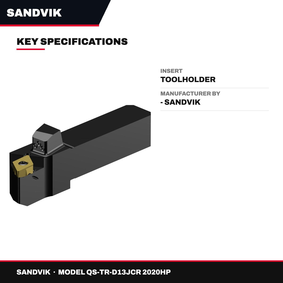 Sandvik QS-TR-D13JCR 2020HP – Insert – Toolholder