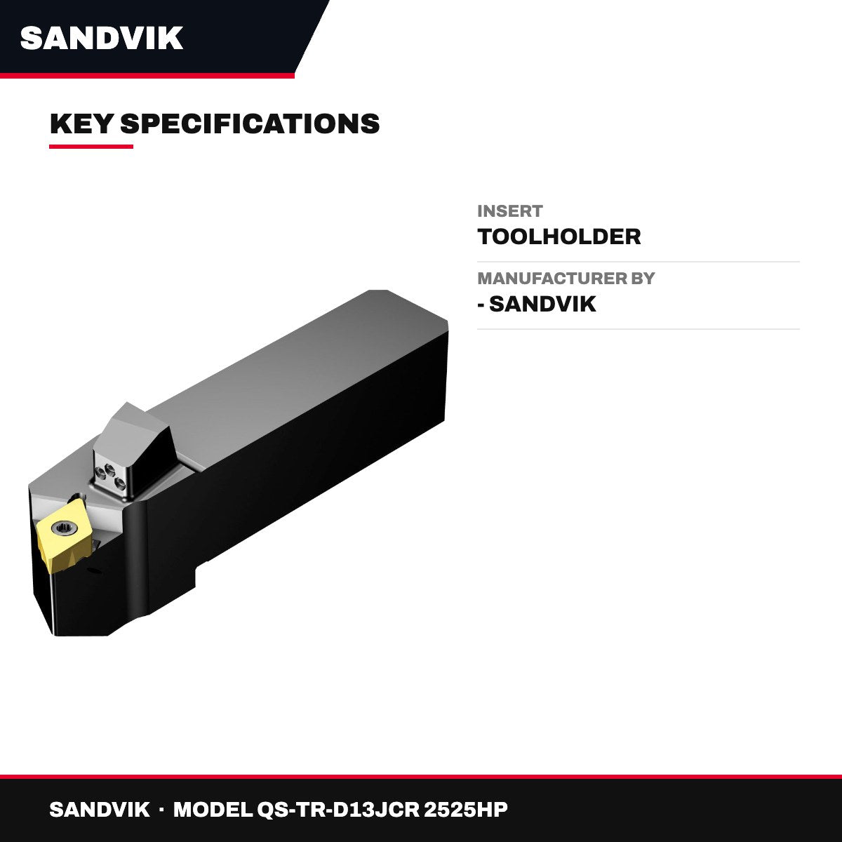 Sandvik QS-TR-D13JCR 2525HP – Insert – Toolholder