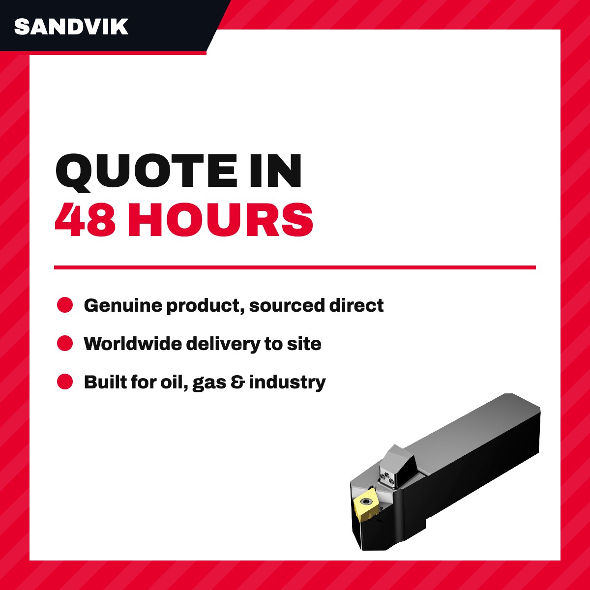 Sandvik QS-TR-D13JCR 2525HP – Insert – Toolholder
