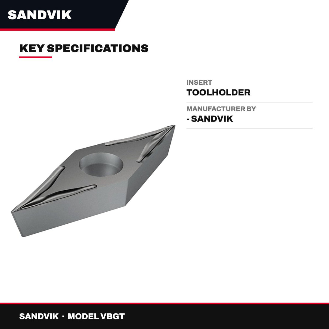Sandvik VBGT – Insert – Toolholder