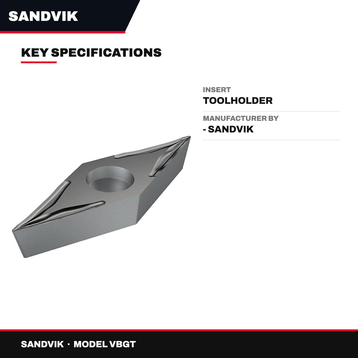 Sandvik VBGT – Insert – Toolholder