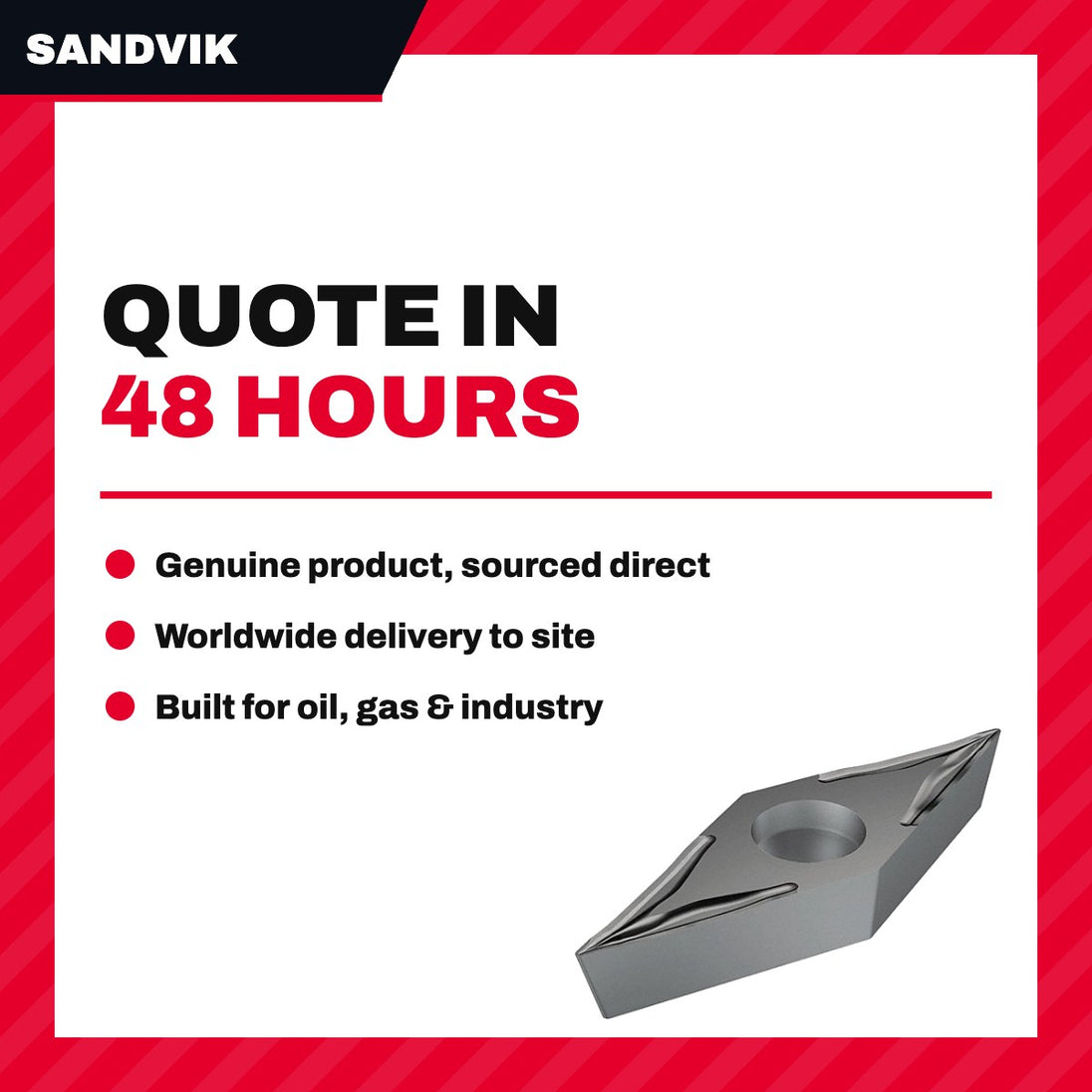 Sandvik VBGT – Insert – Toolholder