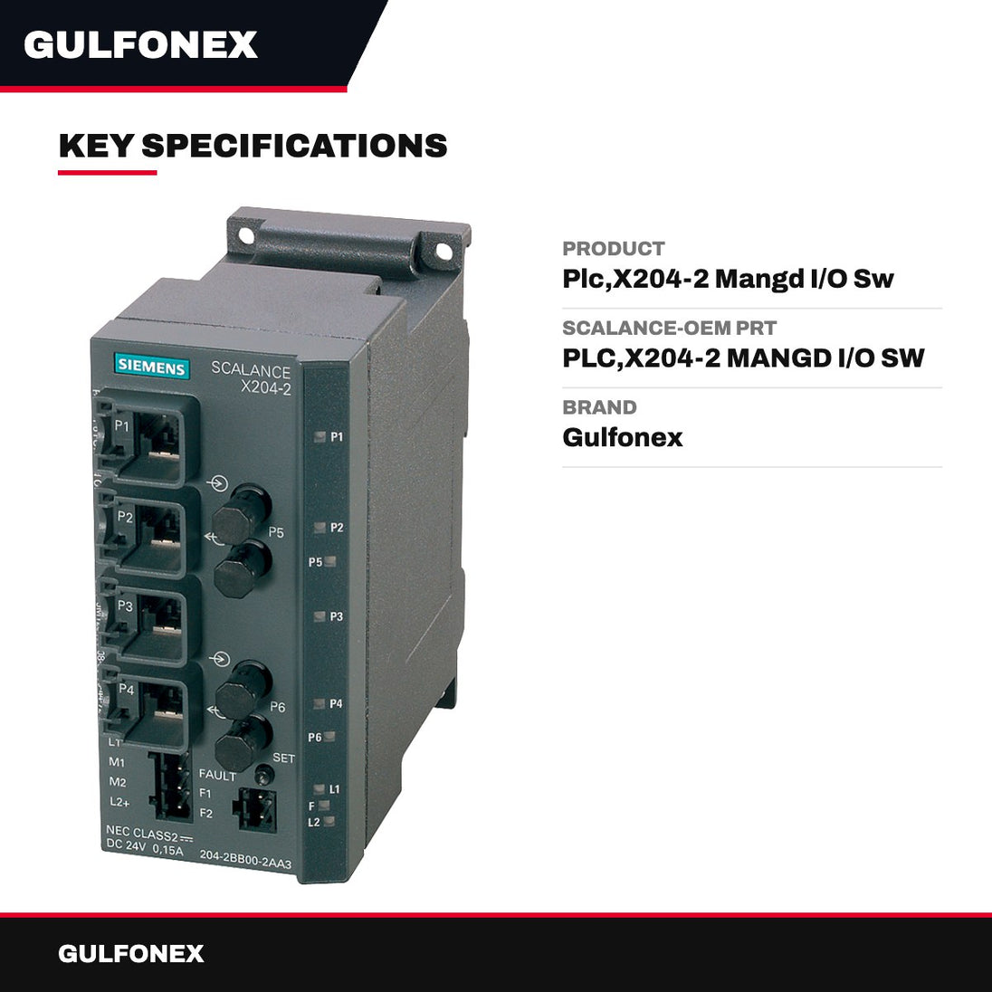 Scalance-Oem Prt – Plc,X204-2 Mangd I/O Sw