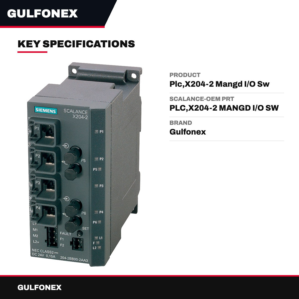 Scalance-Oem Prt – Plc,X204-2 Mangd I/O Sw