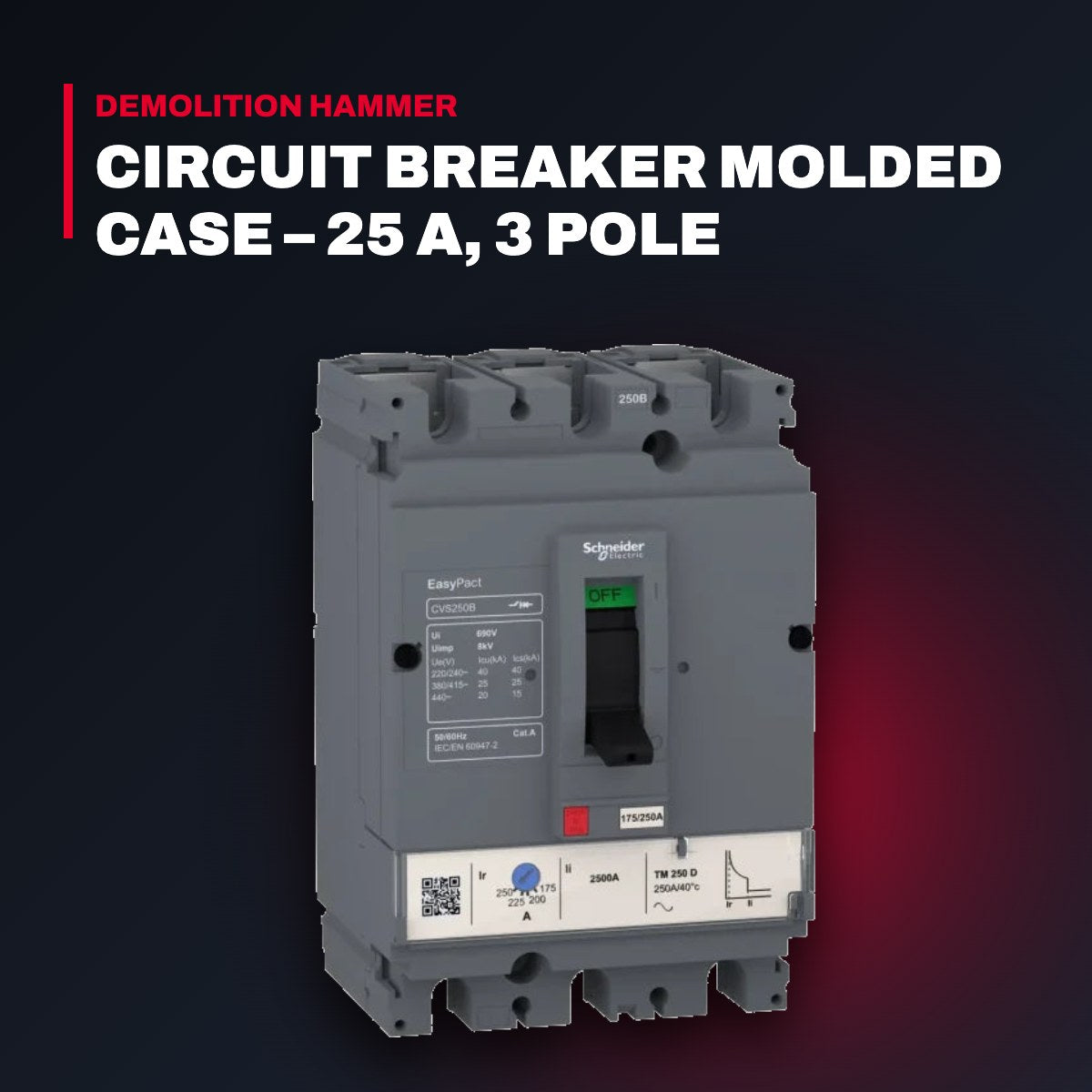 Schneider 5002282086 – Circuit Breaker Molded Case – 25 A, 3 Pole