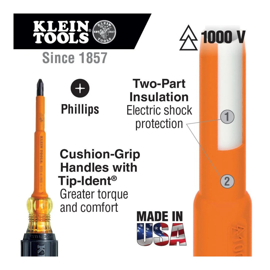 Screwdriver Set – 1000V Insulated Slotted And Phillips, 9-Piece