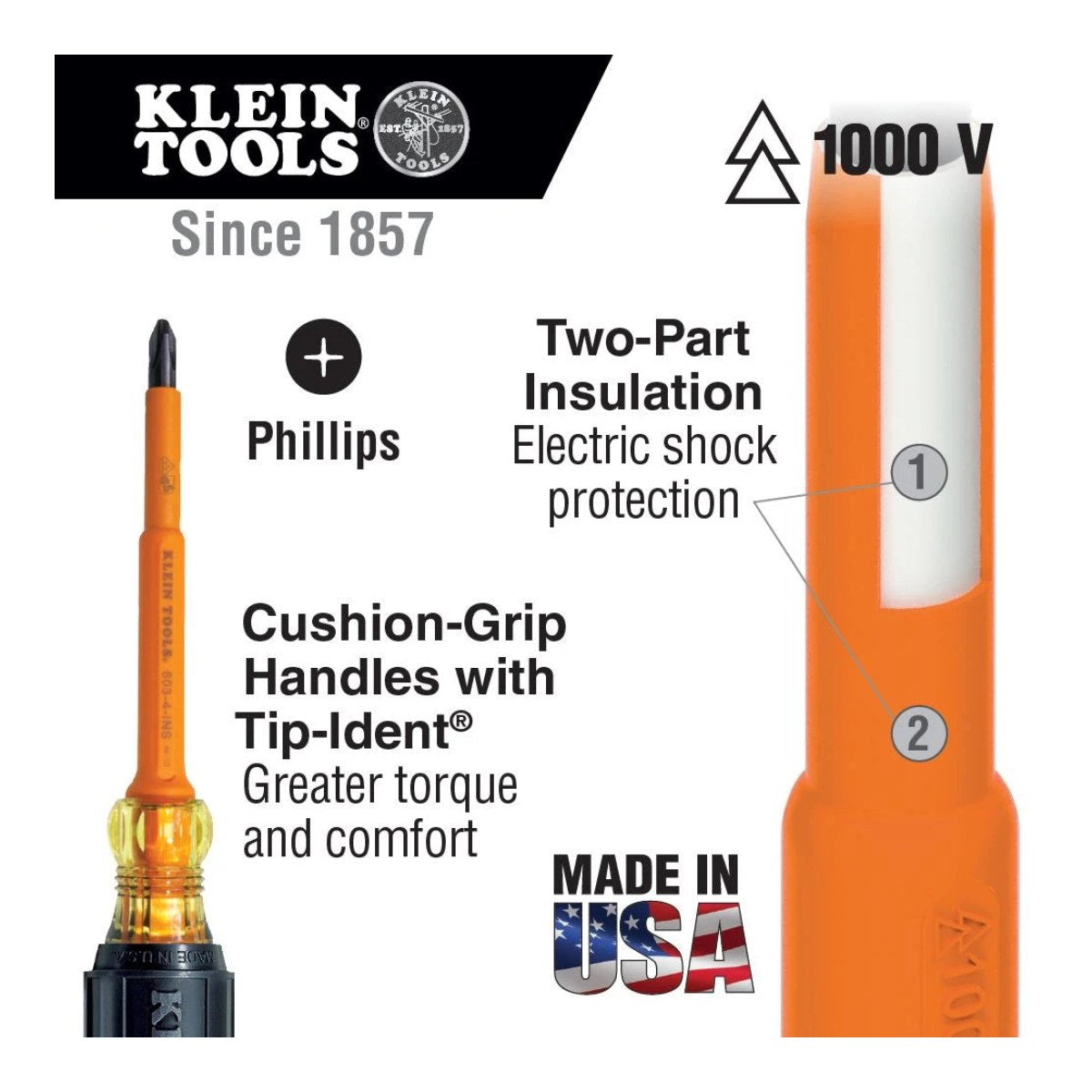 Screwdriver Set – 1000V Insulated Slotted And Phillips, 9-Piece