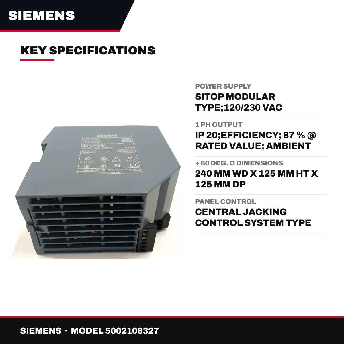 Siemens – Sitop Modular Power Supply, 120/230 VAC Power