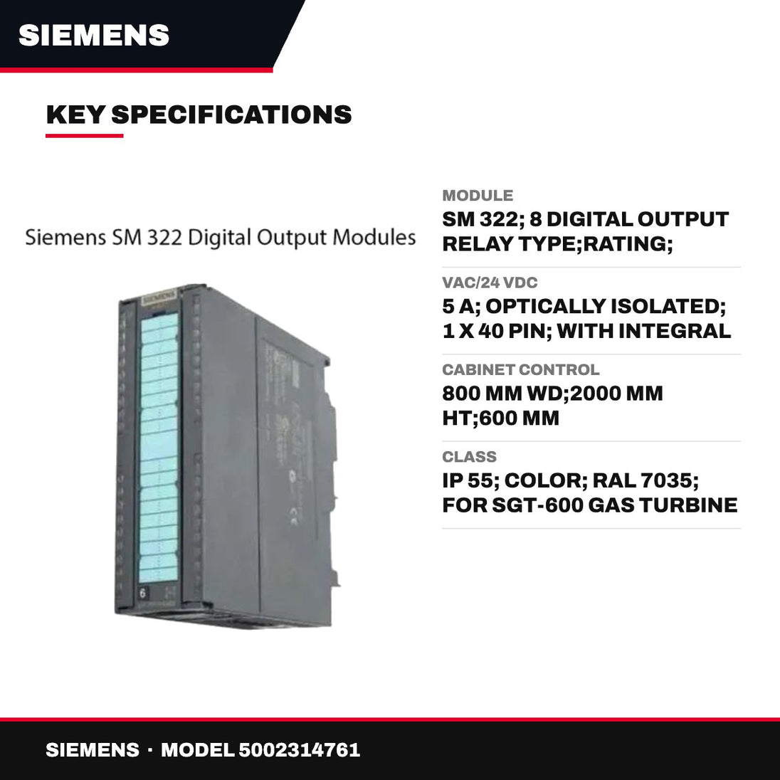 Siemens – Module, Sm 322, 8 Digital Output Relay