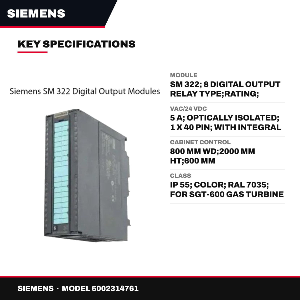 Siemens – Module, Sm 322, 8 Digital Output Relay
