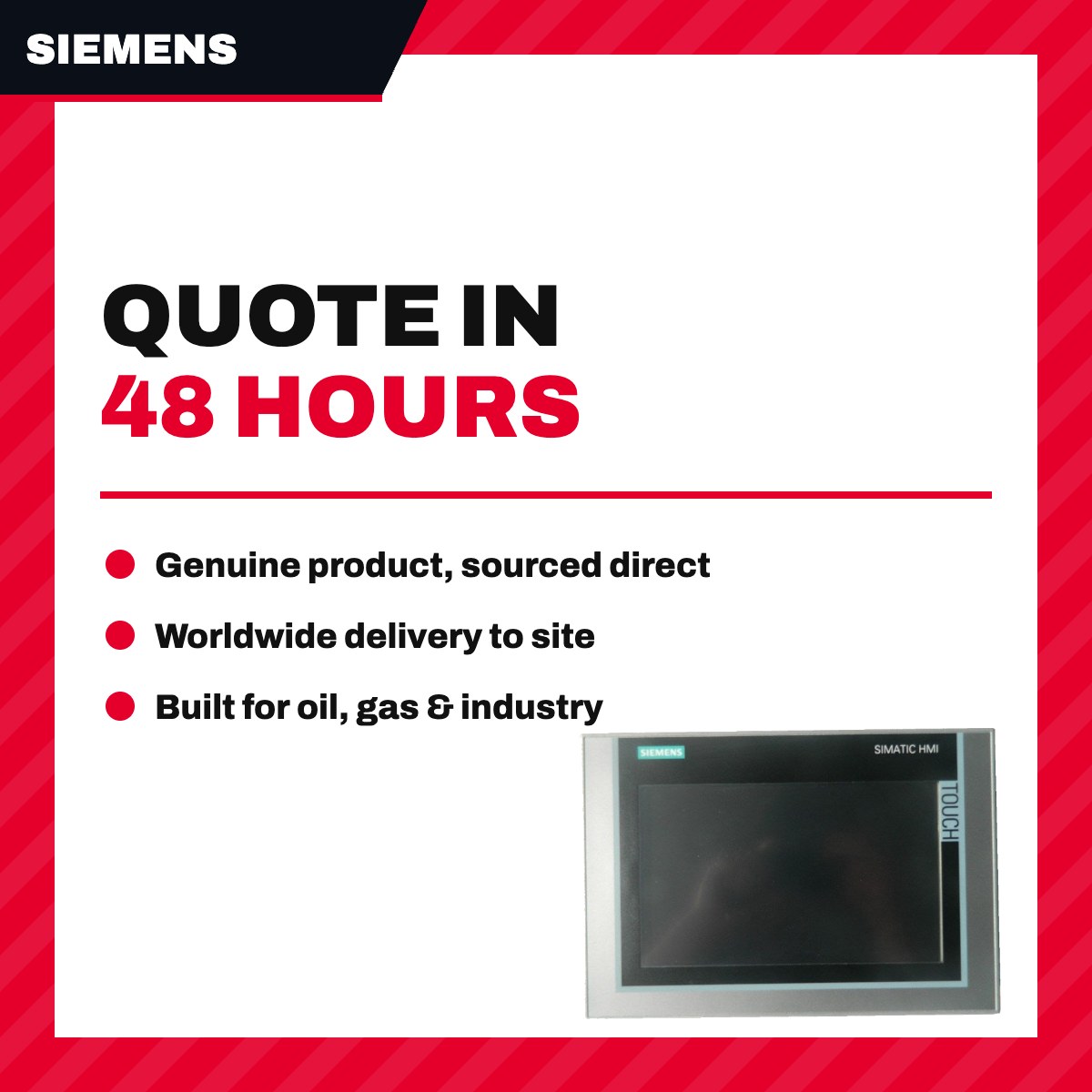 Siemens 6AV2124-0GC01-0AX0 – Control – Touch Screen Type, Simatic Hmi Tp700 Comfort