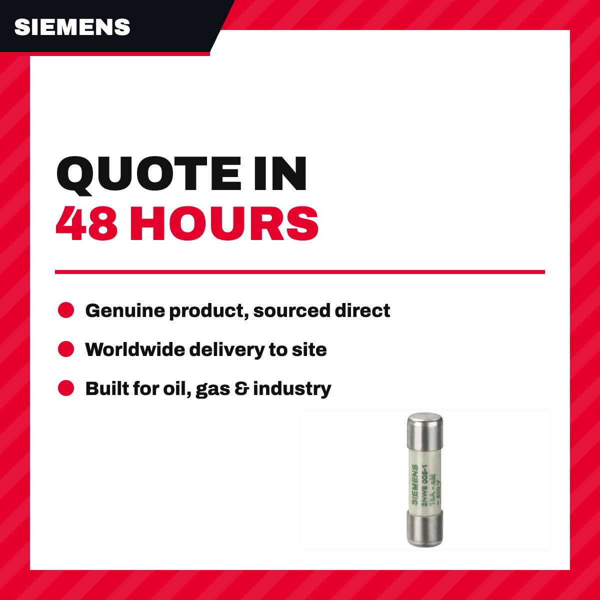Siemens A1A089592 – Fuse – 2 A, 1200 Vac