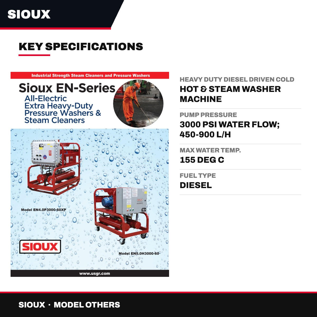 Sioux OTHERS – Heavy Duty Diesel Driven Cold – Hot & Steam Washer Machine