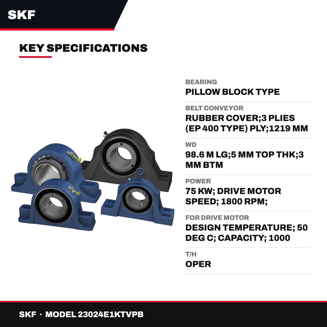 SKF 23024E1KTVPB – Bearing – Pillow Block Type