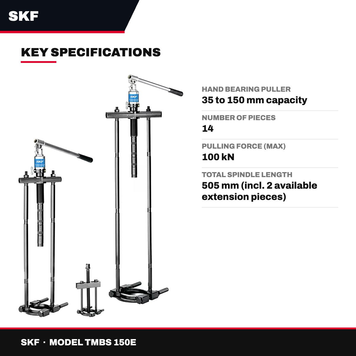 SKF TMBS 150E – Strong Back Puller with Hydraulic Spindle