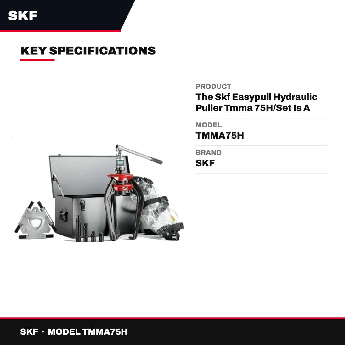 SKF TMMA75H – The Skf Easypull Hydraulic Puller Tmma 75H/Set Is A Complete Set For Safe And Effortless Bearing Dismounting.