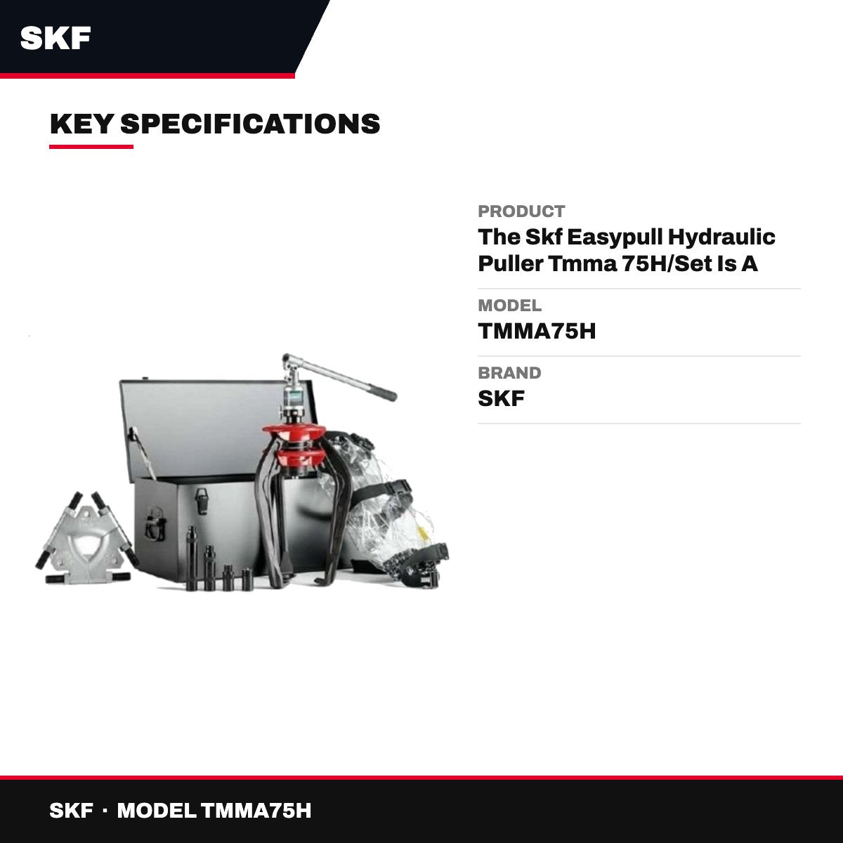 SKF TMMA75H – The Skf Easypull Hydraulic Puller Tmma 75H/Set Is A Complete Set For Safe And Effortless Bearing Dismounting.