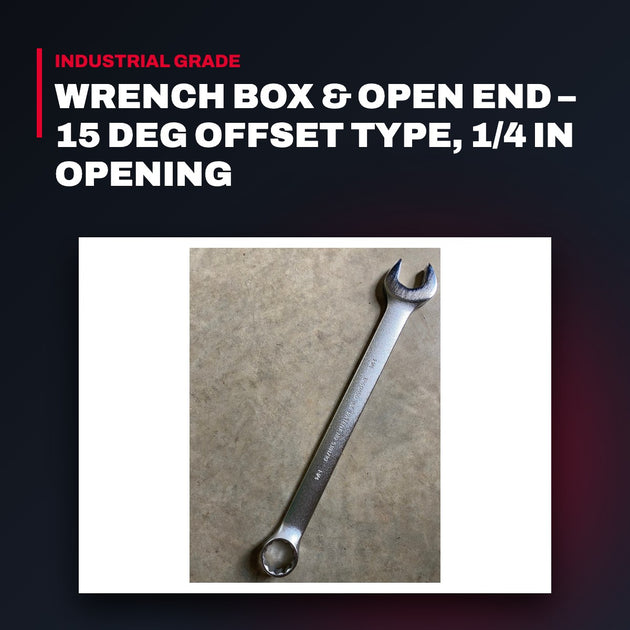 Snap-on OX18SB – Wrench Box & Open End – 15 Deg Offset Type, 1/4 In Opening