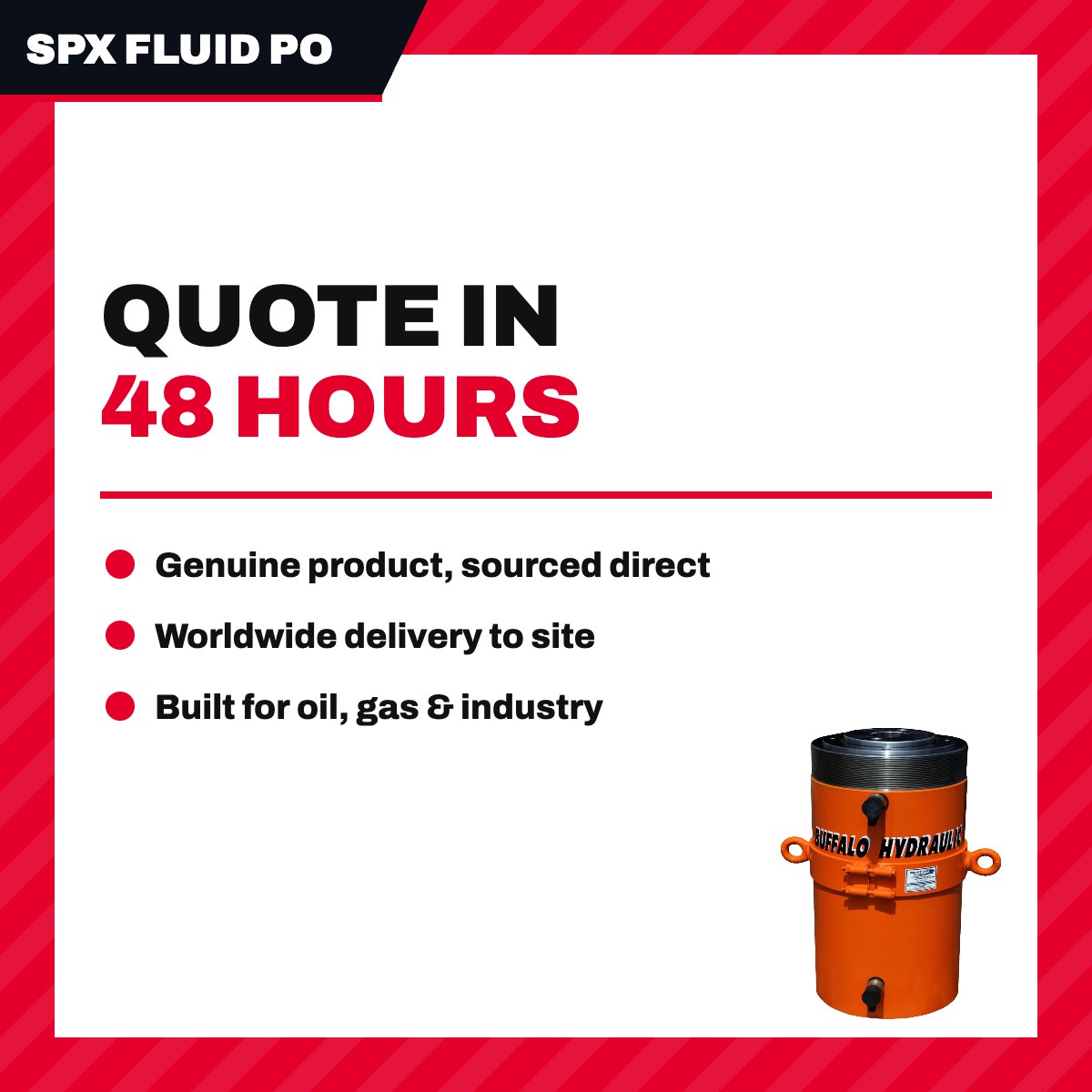 Spx Fluid Power Us HS-2000 – Ram – Pump & Cylinder Type, 1016 Kg (1 Ton) Supply