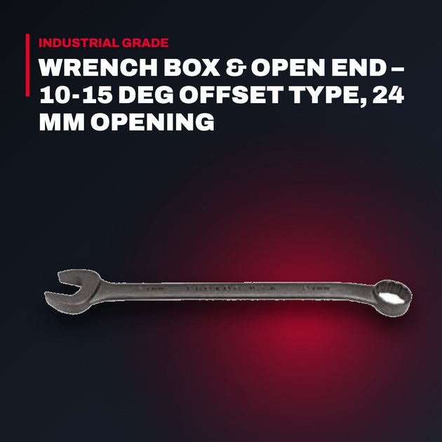 Stanley 1224M – Wrench Box & Open End – 10-15 Deg Offset Type, 24 Mm Opening