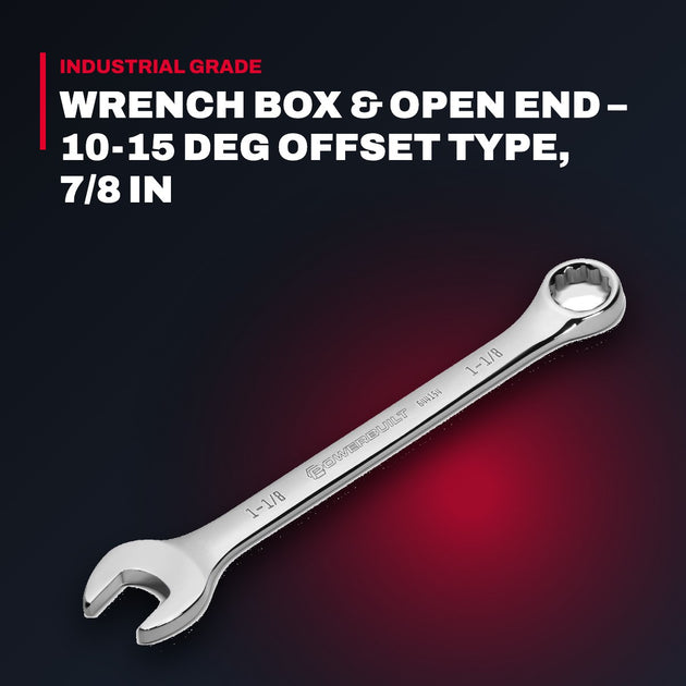 Stanley 1228 – Wrench Box & Open End – 10-15 Deg Offset Type, 7/8 In
