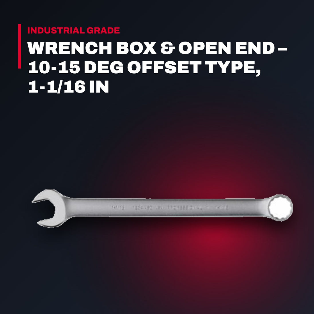 Stanley 1234ASD – Wrench Box & Open End – 10-15 Deg Offset Type, 1-1/16 In