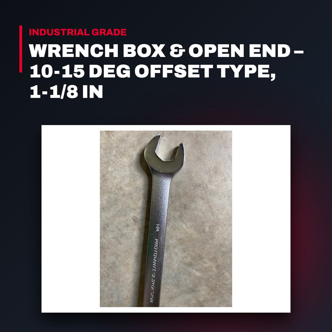 Stanley 1236ASD – Wrench Box & Open End – 10-15 Deg Offset Type, 1-1/8 In