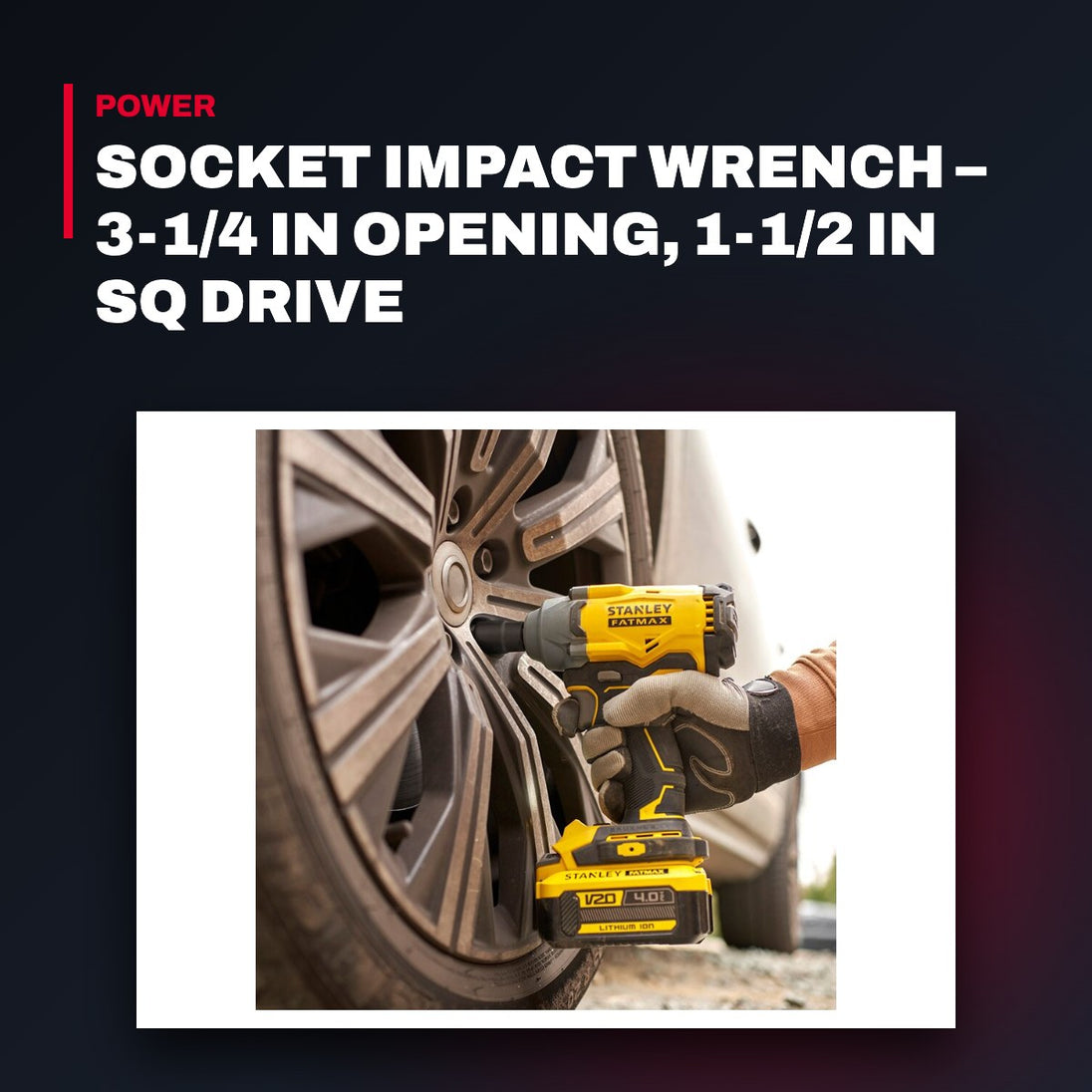 Stanley 15052L – Socket Impact Wrench – 3-1/4 In Opening, 1-1/2 In Sq Drive