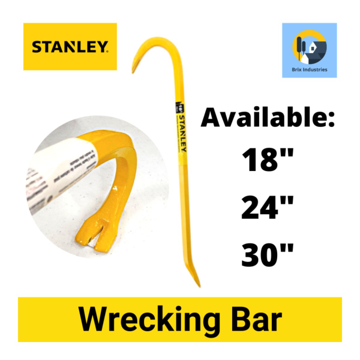 Stanley – Wrecking Bar Leverage Tool, 15.9 mm (5/8 in) X Sect