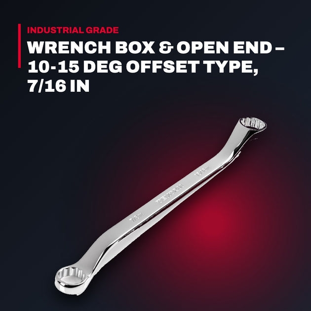 Stanley 5000822864 – Wrench Box & Open End – 10-15 Deg Offset Type, 7/16 In