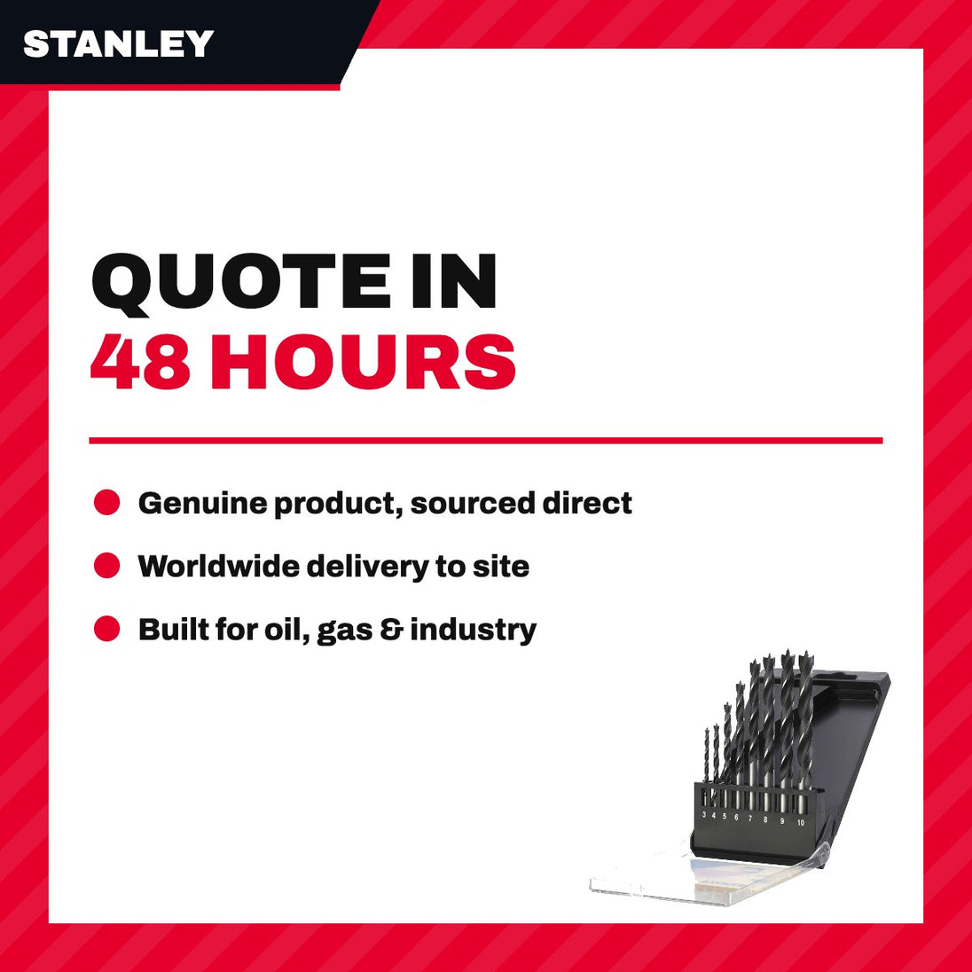 Stanley – Drill, Drill Point Set, Carded