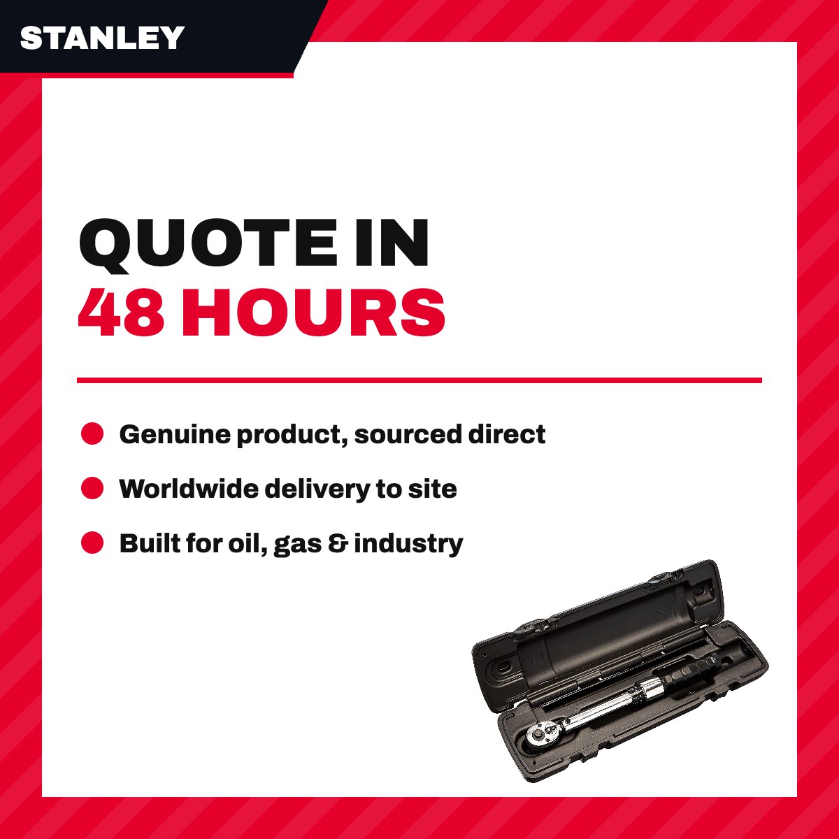 Stanley 6064A – Wrench Torque – 58-242 Cmkg & 40-200 In Lb Torque, 3/8 In Sq