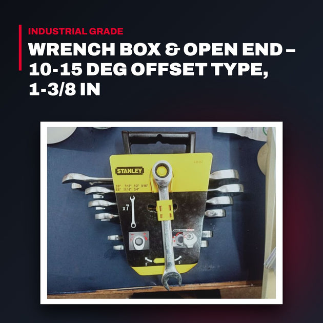 Stanley 6144 – Wrench Box & Open End – 10-15 Deg Offset Type, 1-3/8 In