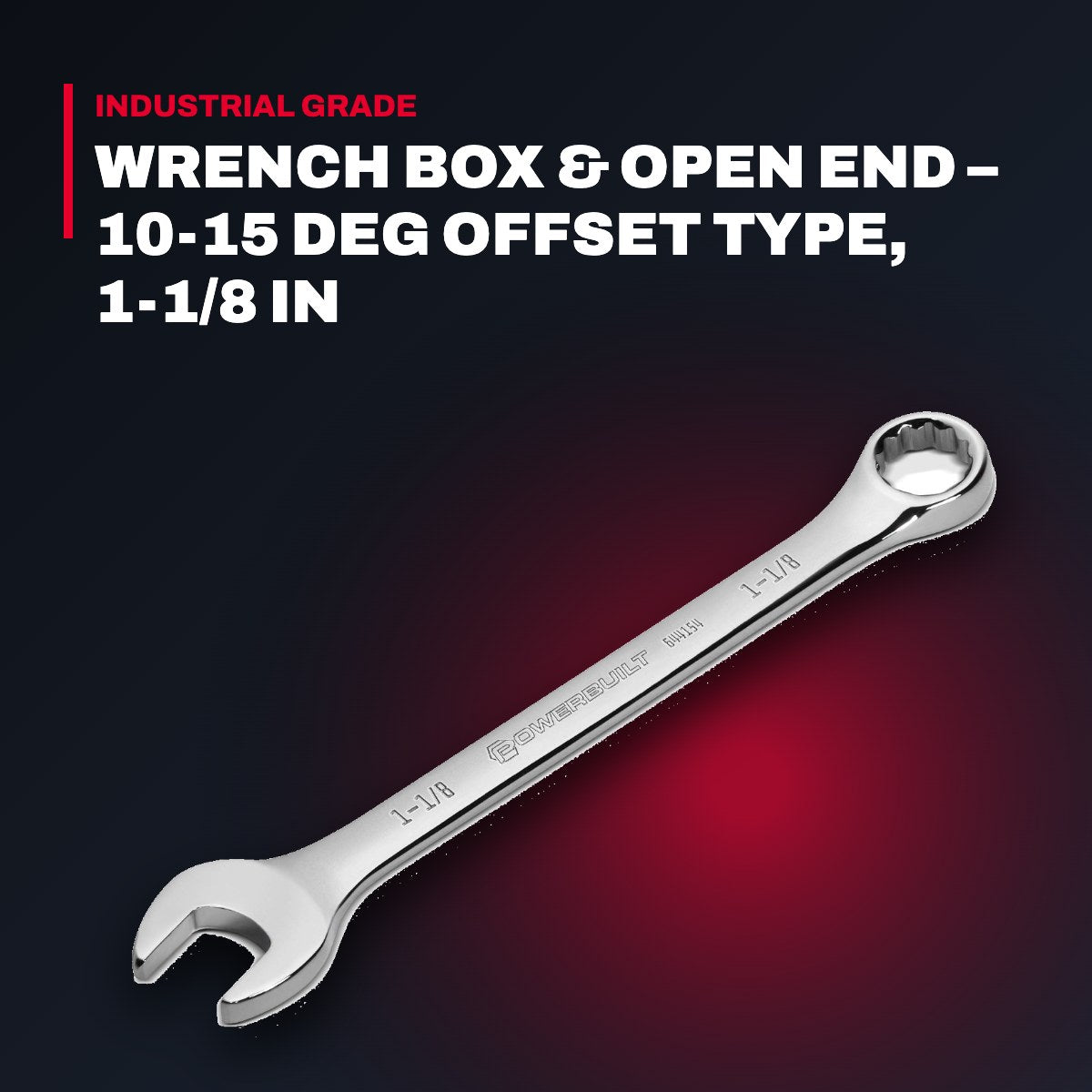 Stanley 86-845 – Wrench Box & Open End – 10-15 Deg Offset Type, 1-1/8 In