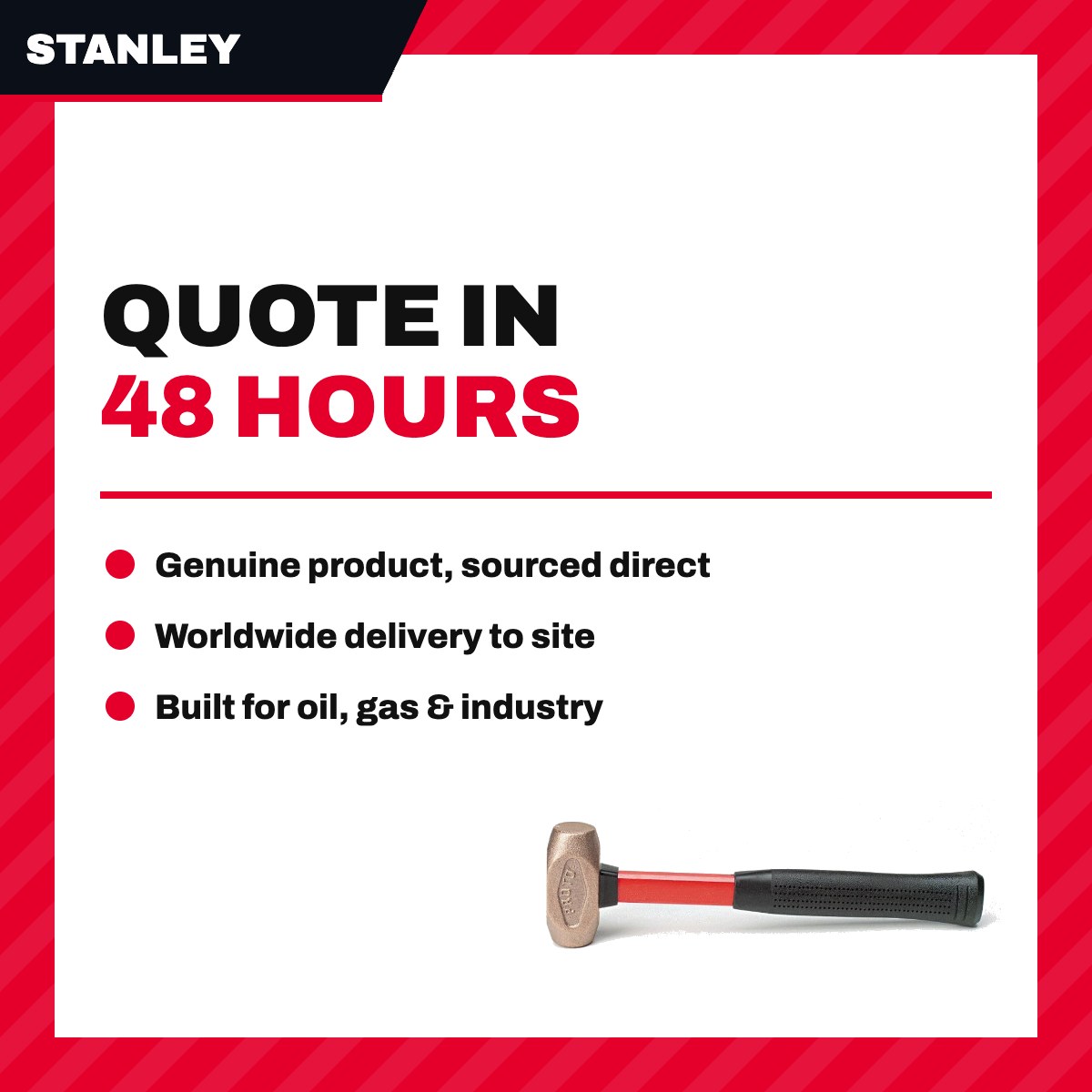 Stanley J1431G – Stanley Proto J1431G Brass Hammer 3.8 Lb