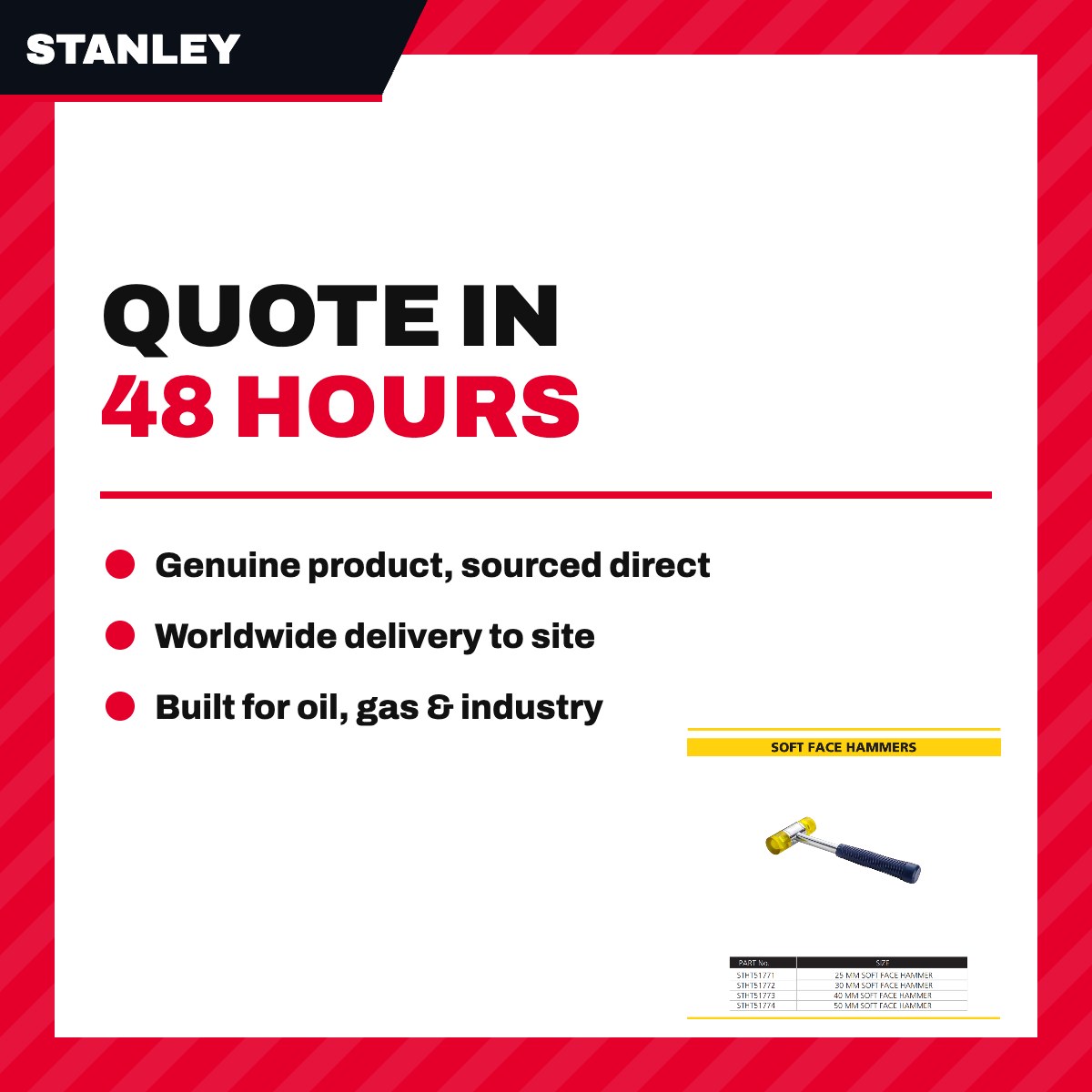 Stanley SF-105HM – Hammer – Non-Marring Type, Style Soft Face